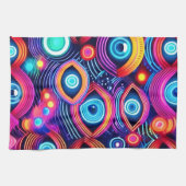 Farbiges Psychedelisches Augenmuster Geschirrtuch (Horizontal)