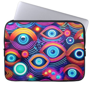 Farbiges Psychedelisches Augenmuster Laptopschutzhülle