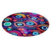 Farbiges Psychedelisches Augenmuster Schneidebrett (Ecke)