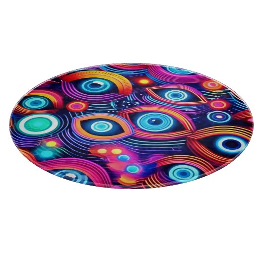 Farbiges Psychedelisches Augenmuster Schneidebrett (Ecke)