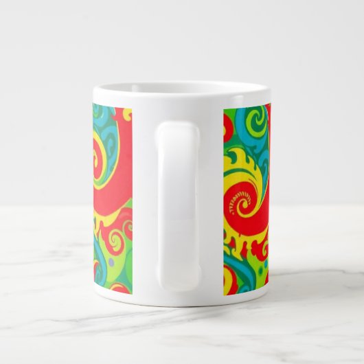 Farbiges psychedelisches Design Jumbo-Tasse (Rückseite)