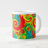 Farbiges psychedelisches Design Jumbo-Tasse (Vorderseite Rechts)