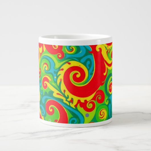 Farbiges psychedelisches Design Jumbo-Tasse (Vorderseite)