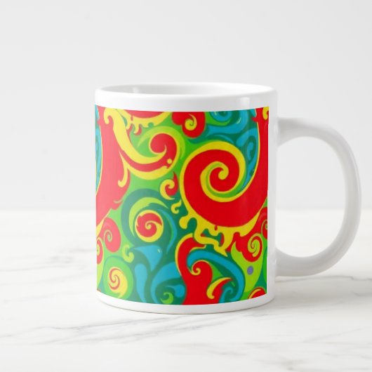 Farbiges psychedelisches Design Jumbo-Tasse (Rechts)