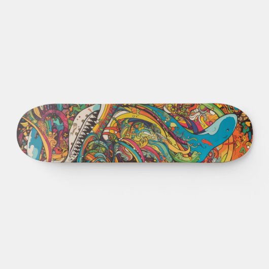 Farbiges psychedelisches Design Skateboard (Horizontal)