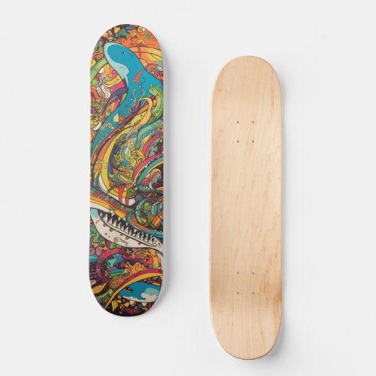 Farbiges psychedelisches Design Skateboard (Vorderseite)
