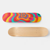 Farbiges Psychedelisches Groovitmuster Skateboard (Horizontal)