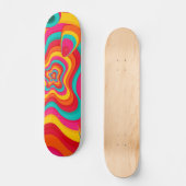 Farbiges Psychedelisches Groovitmuster Skateboard (Vorderseite)
