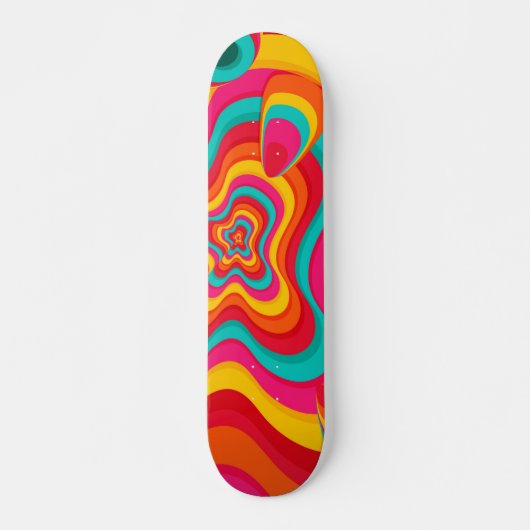 Farbiges Psychedelisches Groovitmuster Skateboard (Vorne)
