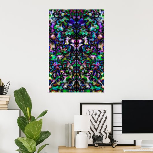 Farbiges psychedelisches Kaleidoskop Poster (Heimbüro)