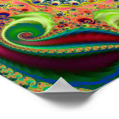 Farbiges psychedelisches Mandelbrot Set Fraktal Poster (Ecke)