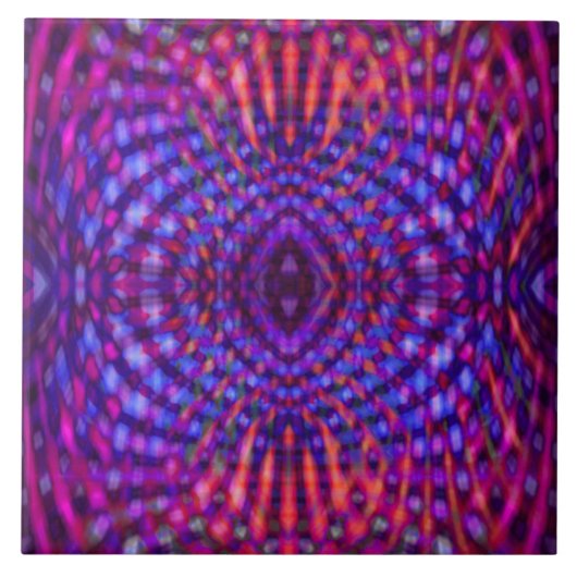 Farbiges psychedelisches Muster Fliese (Vorderseite)