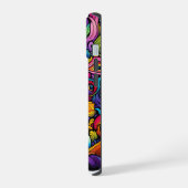 Farbiges psychedelisches Muster iPhone 15 Hülle (Linke Seite)