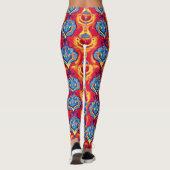 Farbiges psychedelisches Muster Leggings (Rückseite)