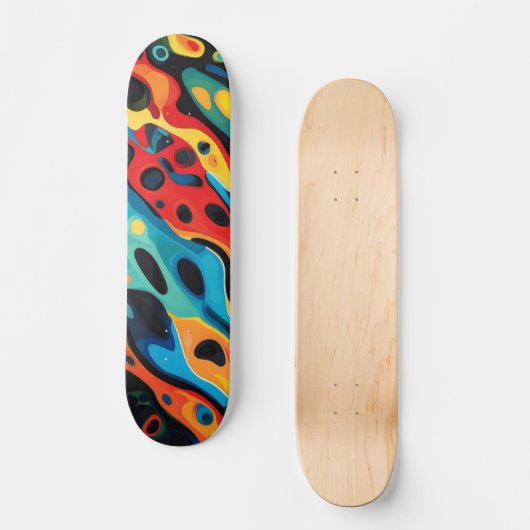 Farbiges psychedelisches Muster Skateboard (Vorderseite)