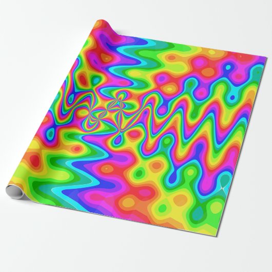 Farbiges Psychedelisches Wrapping Paper Geschenkpapier (Ungerollt)