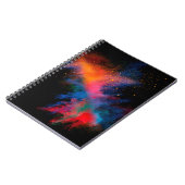 Farbiges Pulver in schwarzer Hintergrundfarbe, Notizblock (Linke Seite)