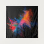 Farbiges Pulver in schwarzer Hintergrundfarbe, Wandteppich (Vorderseite (Horizontal))