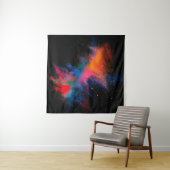 Farbiges Pulver in schwarzer Hintergrundfarbe, Wandteppich (Beispiel (Horizontal))