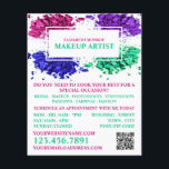 Farbiges Pulver, künstlerische Werbung für Makeup Flyer<br><div class="desc">Farbenfrohe Powder,  Makeup Artist Advertising Flyer durch den Business Card Store.</div>