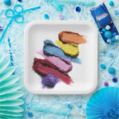 Farbiges Pulvermuster Makeup-Party Pappteller (Party)