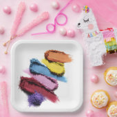 Farbiges Pulvermuster Makeup-Party Pappteller (Party)