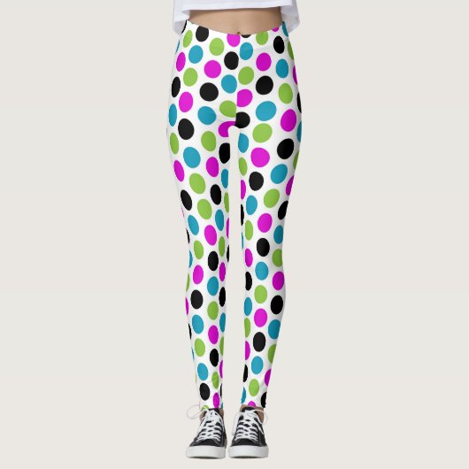 Farbiges Punktkreismuster Leggings (Vorderseite)