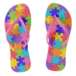 Farbiges Puzzle Badesandalen