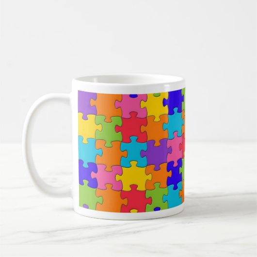 Farbiges Puzzle-Muster Kaffeetasse (Links)