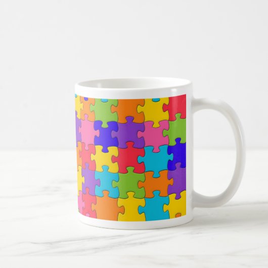 Farbiges Puzzle-Muster Kaffeetasse (Rechts)