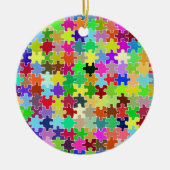 Farbiges Puzzle-Muster Keramikornament (Vorne)