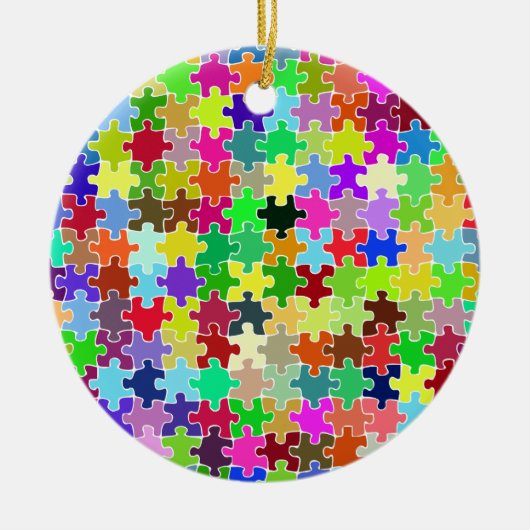 Farbiges Puzzle-Muster Keramikornament (Vorne)