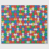 Farbiges Puzzle-Stück-Wrapping Papier Geschenkpapier (Flach)