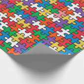 Farbiges Puzzle-Stück-Wrapping Papier Geschenkpapier (Ecke)