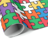 Farbiges Puzzle-Stück-Wrapping Papier Geschenkpapier (Rolleneckpunkt)