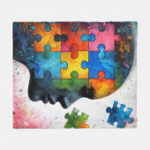 Farbiges Puzzlespiel Fleecedecke (Vorderseite (Horizontal))