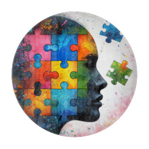 Farbiges Puzzlespiel Schneidebrett