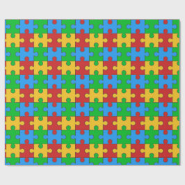Farbiges Puzzleteil Geschenkpapier