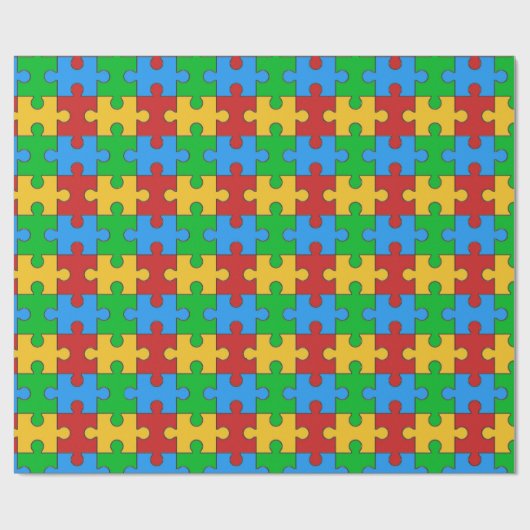 Farbiges Puzzleteil Geschenkpapier (Flach)