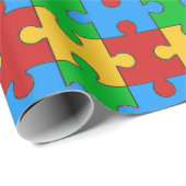 Farbiges Puzzleteil Geschenkpapier (Rolleneckpunkt)