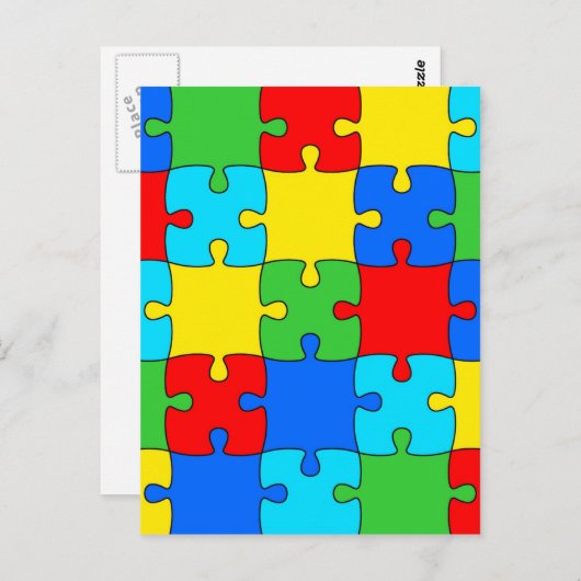 Farbiges Puzzletyp Postkarte (Vorne/Hinten)
