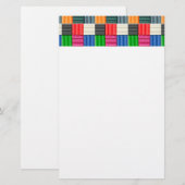 Farbiges Quadrat Briefpapier (Vorne/Hinten)