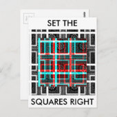 Farbiges Quadrat Gewand geometrisch karierte Fläch Postkarte (Vorne/Hinten)