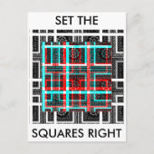 Farbiges Quadrat Gewand geometrisch karierte Fläch Postkarte (Vorderseite)