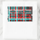 Farbiges Quadrat Gewand geometrisch karierte Fläch Rechteckiger Aufkleber (Tasche)