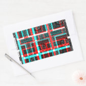 Farbiges Quadrat Gewand geometrisch karierte Fläch Rechteckiger Aufkleber (Umschlag)