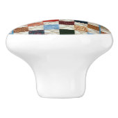 Farbiges Quadrat-Quilmuster Keramikknauf (Seitenansicht)