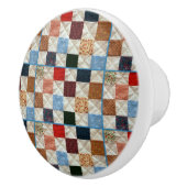 Farbiges Quadrat-Quilmuster Keramikknauf (Rechts)