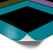 Farbiges quadratisches Blockgitter-Muster Poster (Ecke)