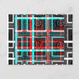 Farbiges quadratisches Labyrinth Geometrisches Kar Postkarte